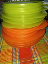7pc Tupperware Flat Out Collapsible Bowls 4&3 cup w/ Lids Storage Container picture