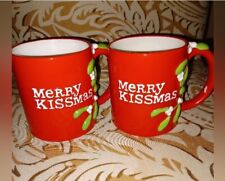 Rare 2 Pc Hallmark Merry Kissmas Mugs picture