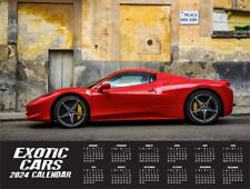 SALE 2024 EXOTIC DELUXE WALL CALENDAR Ferrari Lamborghini Porsche rolls royce picture