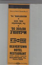 Matchbook Cover Beavertown Hotel Beavertown, PA picture