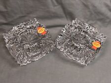 Crystal Lead Holders Candle Set  Pair Vintage Candlestick Taper Made  picture