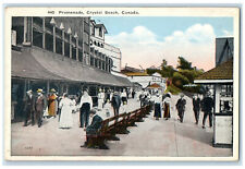 c1920's Chair Crowd Promenade Crystal Beach Canada Unposted Antique Postcard picture