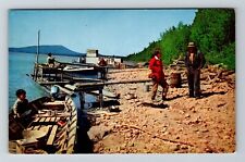 AK-Alaska, Fishing Boats On The Yuken River Shore Line, Vintage Postcard picture