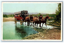 BC Mexico Postcard Horse Car On The Way to Tia Juana c1920's Phostint picture