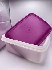 Tupperware Freeze N Save Ice Cream Keeper Sheer Container 1254 Lid 1255 Purple picture