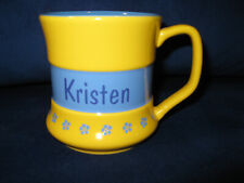 Kristen Personalized Coffee Mug or Tea Cup for Left or Right-Hand Blue & Yellow picture