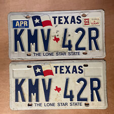 1994 Texas License Plate Pair # KMV-42R picture