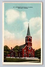 Abilene KS-Kansas, St. Andrews Catholic Church, Antique Vintage Postcard picture