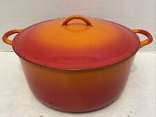 Vintage/Pre-Owned*Descoware Flame Orange 5 qt. Enamel Dutch Oven*Belgium picture
