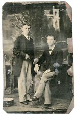 Tintype Two Young Men in their Mid Twenties. Gay interest 1870-1885 (spots bumps picture