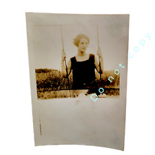GORGEOUS Dreamy Photo Woman on Swing Fairfield Connecticut Flapper 1920s Beach picture
