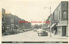 WI, Spooner, Wisconsin, RPPC, Main Street, Business Section, 50s Cars picture