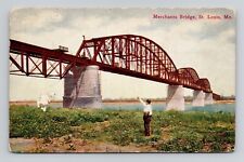 Postcard Merchants Bridge in St Louis Missouri, Antique L10 picture