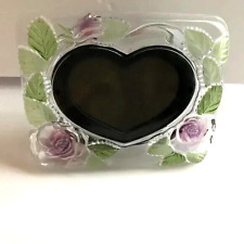 Studio Nova Beauty Rose Colored Glass Crystal Picture Frame 4x3 Vintage New Box picture