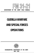 750 Page FM 31-21 1958 1961 1965 1969 GUERILLA WARFARE SPECIAL FORCES Manuals CD picture