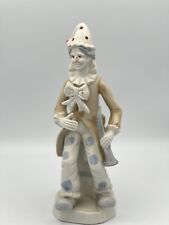 Vintage Ceramic Clown (w/Flute) Red/White/Blue Polka Dots  picture