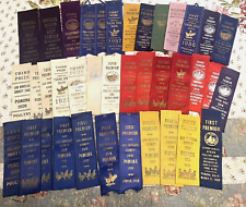38 VTG 1920's-1930's L.A. County Fair Prize Ribbons S. California Poultry Unused picture
