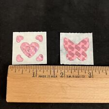 Vintage 80’s Pink Butterfly & Hearts Prism Stickers picture