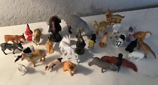 Farm Animals 28 Plastic And Rubber Toys Cows Chickens Sheep Zoo Animal Lot picture