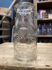 Vintage Half Pint Milk Bottle Oatman Brothers Dairy Aurora Illinois picture