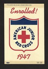 1947 American Junior Red Cross Window Sticker - Gum on Front and Back picture