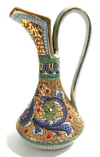 Gold Mosaic Ewer Byzantine Style Deruta Gialletti Italy Vintage Ceramic picture