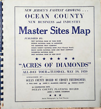 Ocean County NJ Master Sites Map Softcover 1959 New Business & Industry Vintage picture