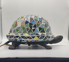 Vintage Mosaic Stained Glass Tiffany Style Turtle Lamp With Cadmium and Selenium picture