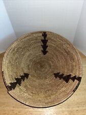 Vintage Native American Hand Woven 12” Basket with Arrow Design picture