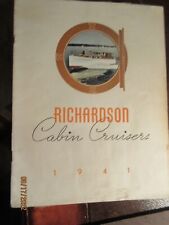 RARE Antique 1941 RICHARDSON Cabin Cruiser Boats Yachts catalog brochure book picture