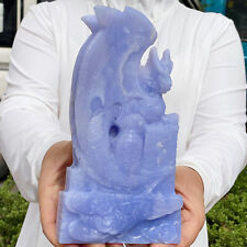 2.29LB Blue patterned agate dragon crystal carved healing jewelry collection picture