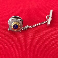 Vintage gold & silver-tone Lions Club International tie tack with bar/chain picture