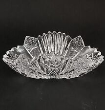 American Brilliant Cut Glass Bowl Pairpoint Mascot Frost Oval Hobstar Sawtooth picture