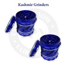 4 PCS Metal Grinder Blue Tobacco Herb Spices Aluminum Crushers 2 Pack by Kashmir picture