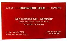RARE Red Transparent Plastic Business Card International Trucks Vintage picture