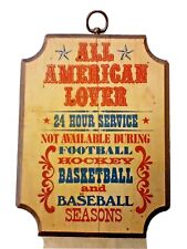 Vintage ALL AMERICAN LOVER 24 HOUR SERVICE Sign Mancave Sports Wall Plaque  picture