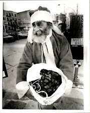 LG68 1987 Original Photo ANTI-NUKE STANCE GETS THE FAT MAN BUSTED SANTA COAL picture