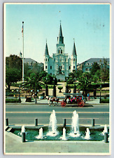 New Orleans LA-Louisiana, St. Louis Cathedral At Jackson Square Vintage Postcard picture