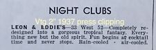 1937 Leon & Eddie’s Night Club New York City 2” Vtg PRESS PROMO VINTAGE picture
