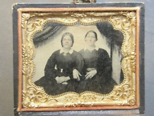 Antique Tintype Photograph Beautiful Affectionate Young Women-Arm in Arm picture