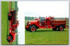 Postcard 1922 Mack Model AB Chain Drive Pumper Fire Engine N189 picture