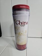 Starbucks China 2004 Global Icon Series Travel Tumbler Coffee Mug 12 oz Red picture