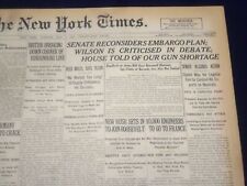 1917 MAY 8 NEW YORK TIMES - SENATE RECONSIDERS EMBARGO PLAN - NT 9137 picture