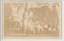 RPPC Newburyport Massachusetts 1931 Parade Horses crowds Real Photo MA UN-POSTED picture