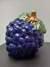 Vintage Ceramic Tilting Grapes Cookie Jar By Over & Back Made In Portugal 8” picture