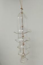 Vintage 5 Tier Bell Hanging Windchime Christmas Ornament Clear Glass Nesting picture