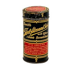 Vintage Zenith Tibet Almond Stick Scratch Filler Round Tin Can 1970s Collectible picture