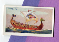 1929 NICOLAS SARONY CIGARETTES SHIPS OF ALL AGES TOBACCO CARD #8 A VIKING SHIP picture