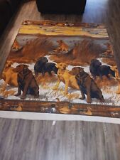 Rustic Blanket Labrador Dogs Duck Hunting Lake Cabin Polyester  picture