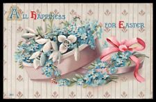 All Happiness for Easter Postcard Embossed c1912 Flowers in Box picture